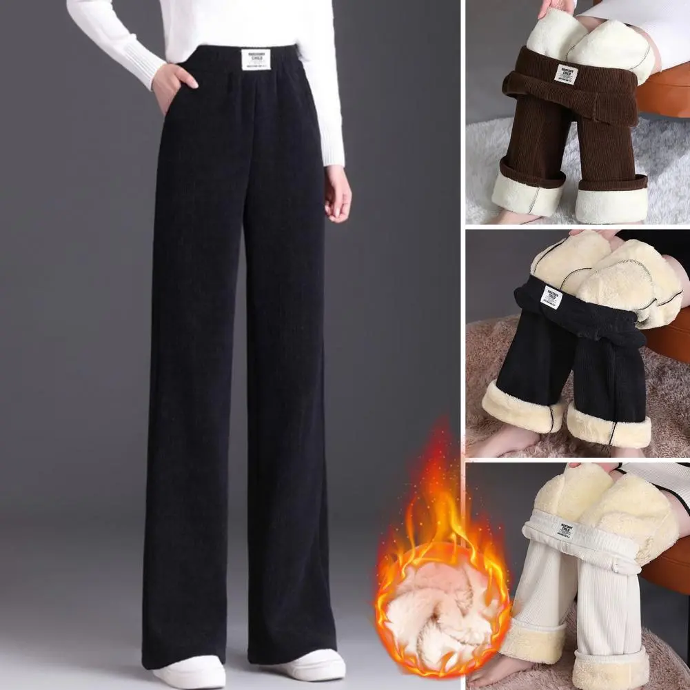 Plush Thick Casual Pants Women Corduroy Warm Pants Autumn Winter Leggings High Waist Harem Pants Trousers Women Брюкижен