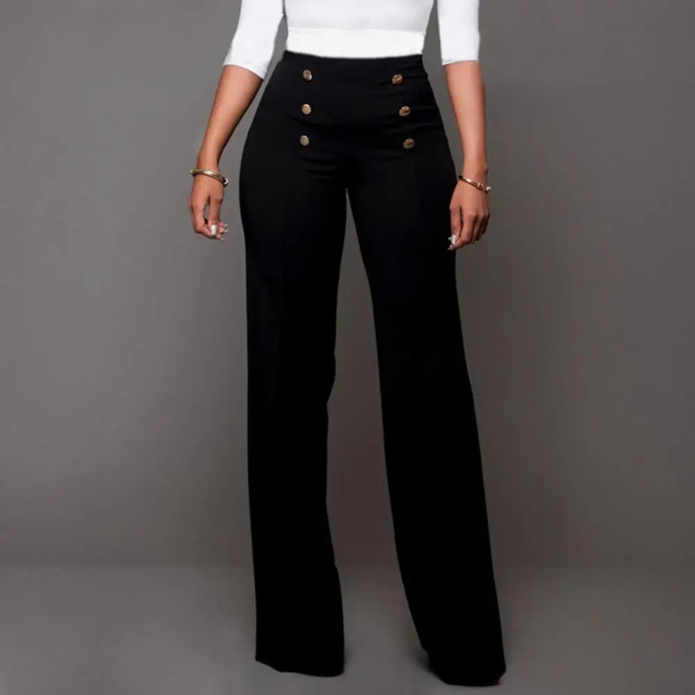 Women Pants Regular Fit Women's Stretchy Bootcut Dress Pants High Waist Business Slacks for Office Work Button Front Workwear