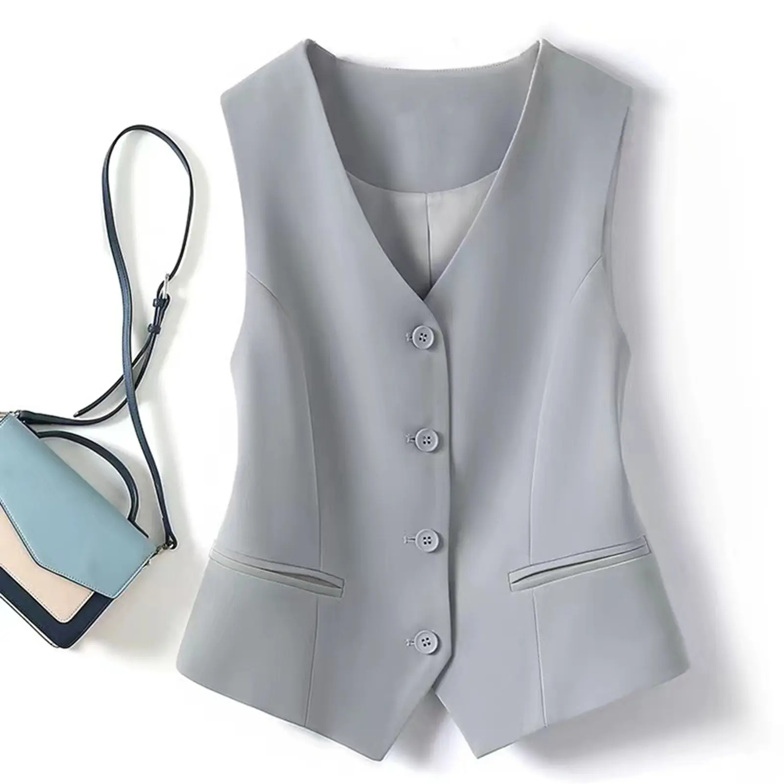 Simple Vests Women Summer Sleeveless Suit Coats Temper Outwear Design Hot Sale 2024 Tender Breathable Korean Style Streetwear