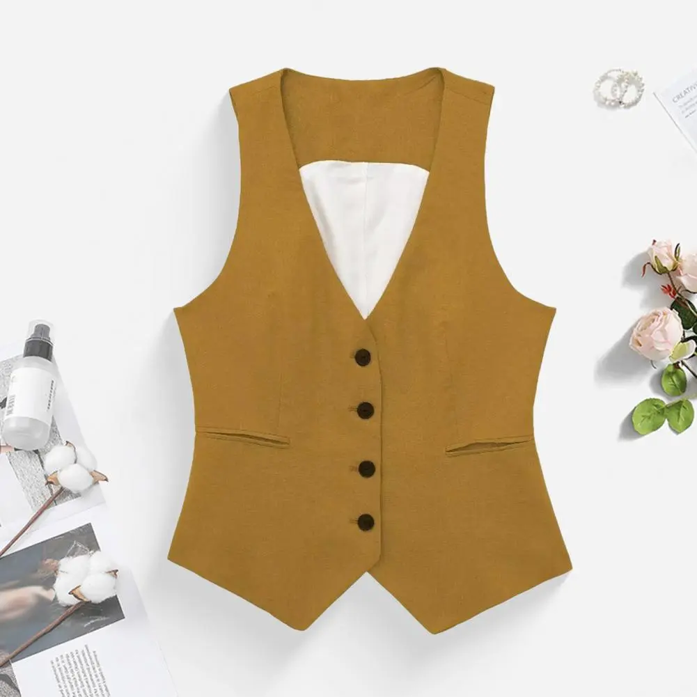 Women's Black Rose Pink Cropped Vest Top Women V Neck Sleeveless Vest Woman Fashion Working Summer Suit Vest Short Coats
