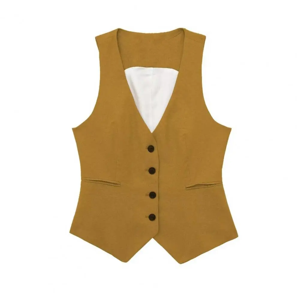 Women's Black Rose Pink Cropped Vest Top Women V Neck Sleeveless Vest Woman Fashion Working Summer Suit Vest Short Coats