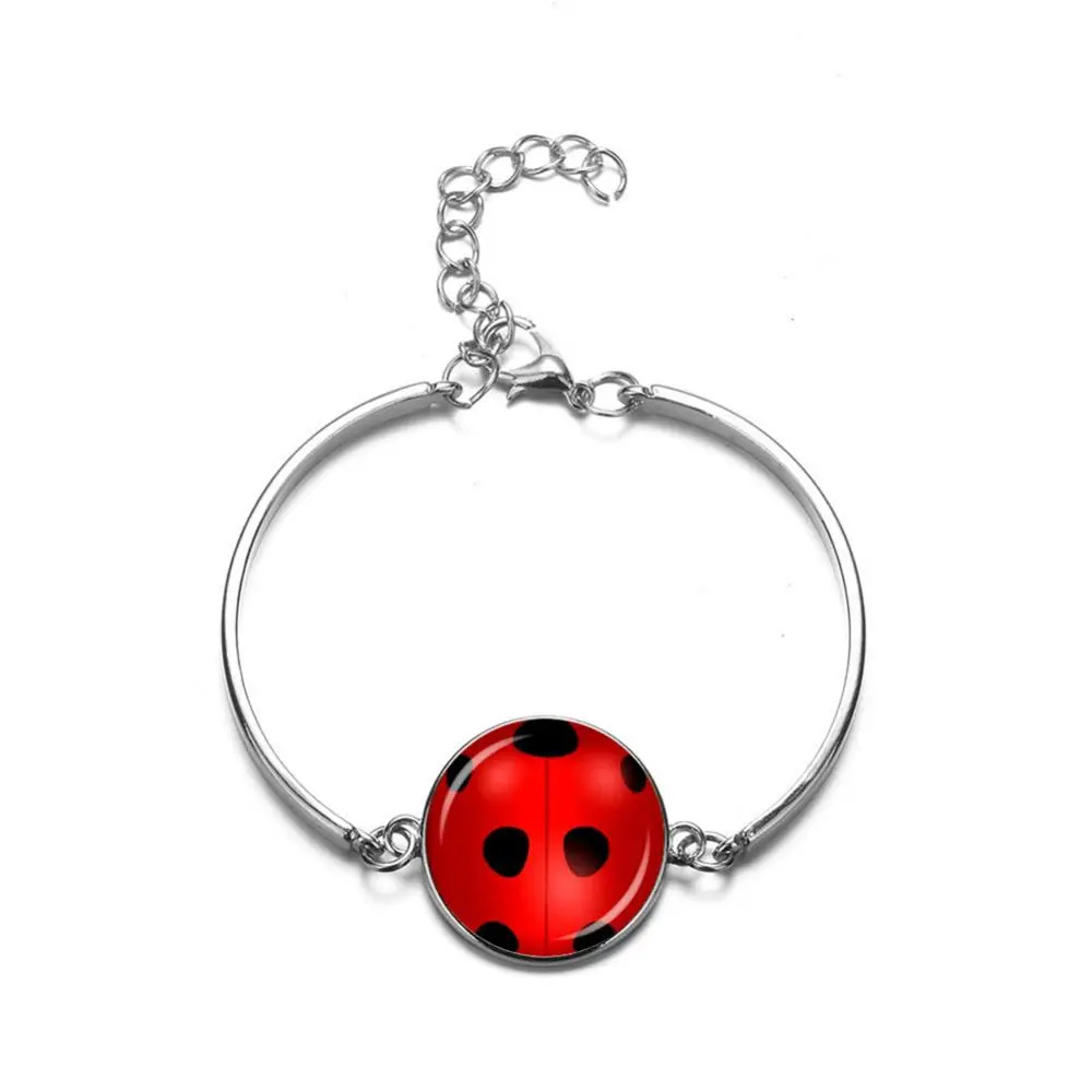 1Set Fashion Silver Color Pendant Ladybug Charm Necklaces Cute Insect Ladybird Animal Jewelry Rhinestone Lovely Necklace Gifts