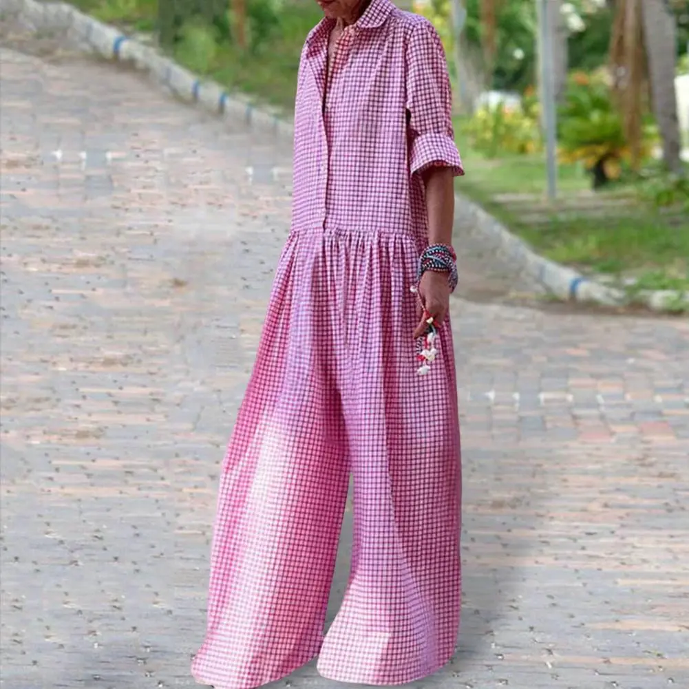 Summer Long  Jumpsuit Cotton Linen Casual Jumpsuits Women 2024 New Striped Loose Maxi Jumpsuit Vacation Clothes For Women