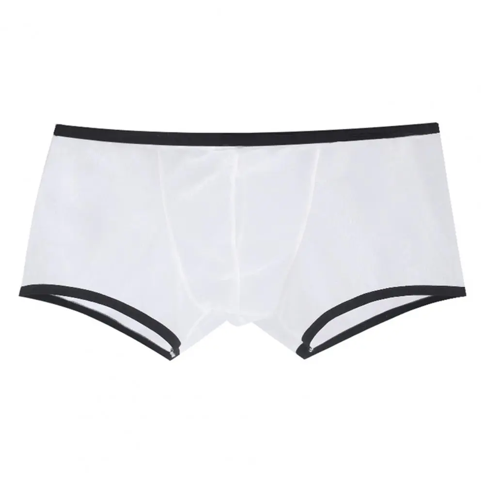 Transparent Boxers for Men Large Hole Low Waist Stretch Mesh Underwear Breathable Solid Panties Shorts Men Underwear