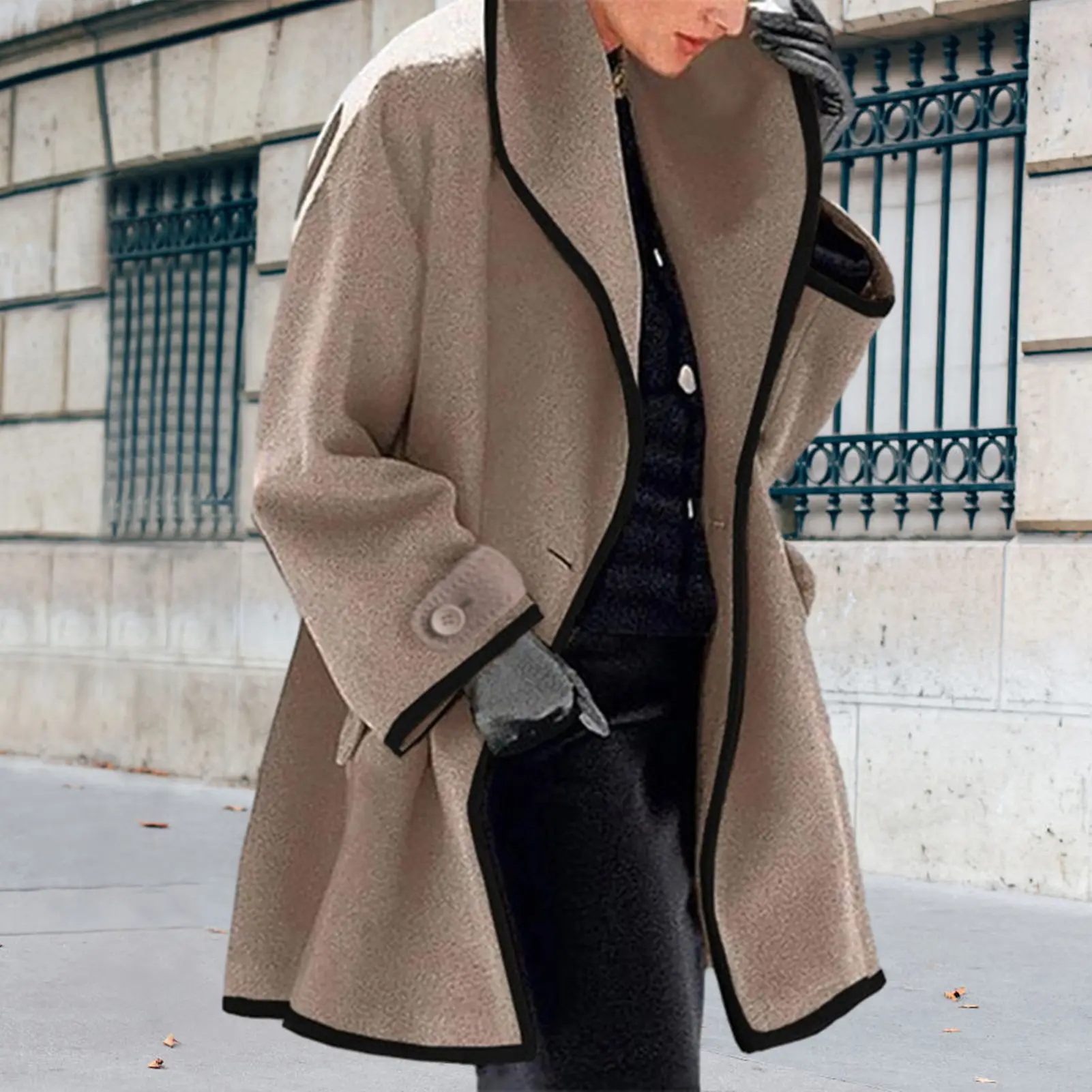 2022 Women's Down Jacket Spring & Autumn Women Wool Coat Trench Jacket Ladies Warm Slim Long Overcoat Outwear
