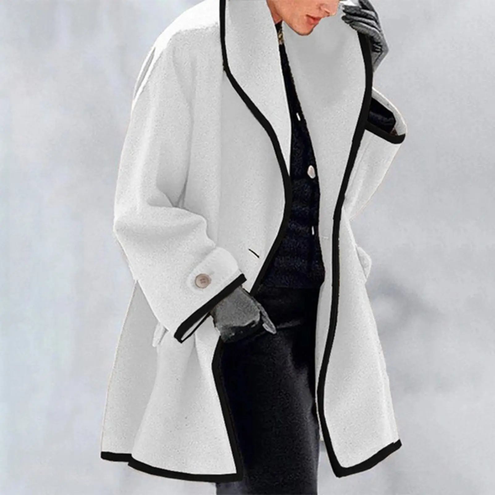 2022 Women's Down Jacket Spring & Autumn Women Wool Coat Trench Jacket Ladies Warm Slim Long Overcoat Outwear