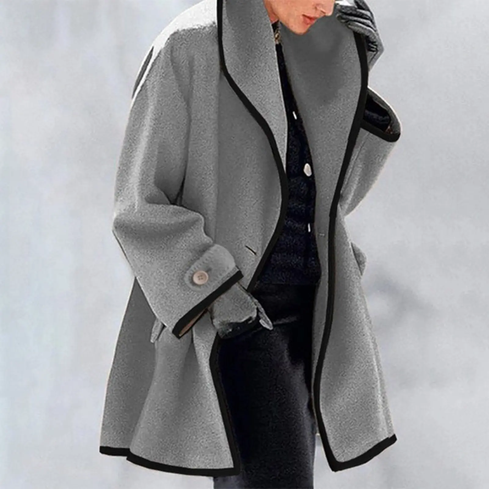 2022 Women's Down Jacket Spring & Autumn Women Wool Coat Trench Jacket Ladies Warm Slim Long Overcoat Outwear