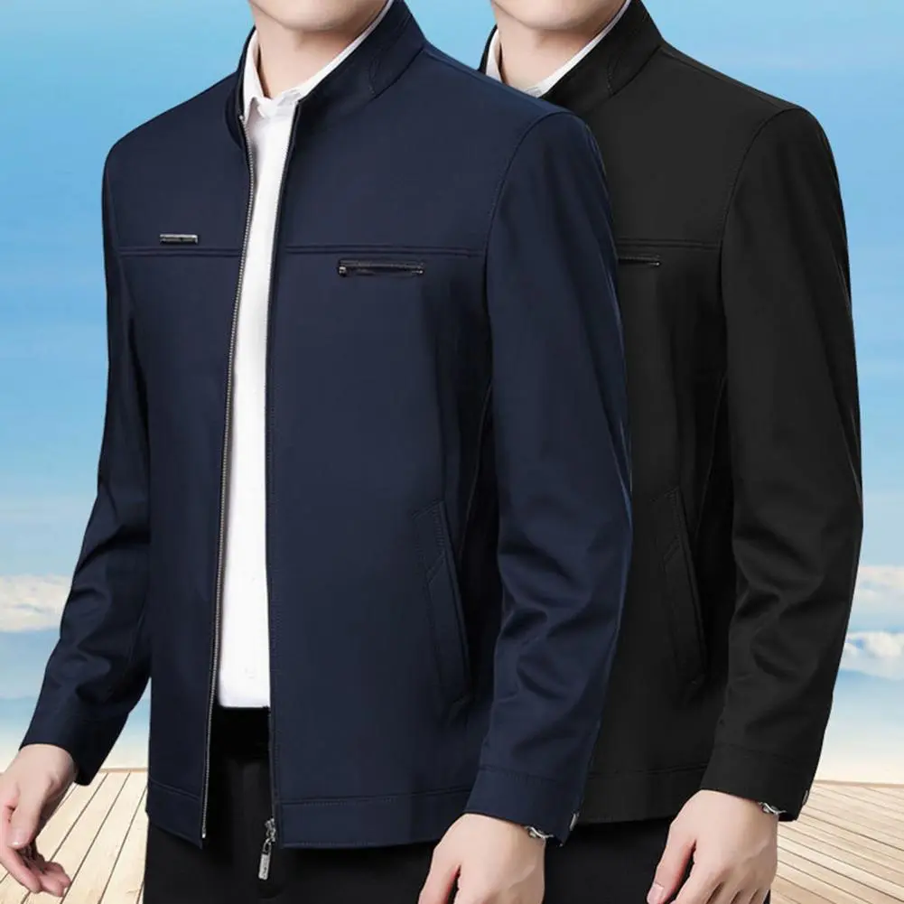 Newest Solid Business Men's Jacket Male Slim Fit Outerwear Men Zip Up Jacket Men Spring Thin Jacket Men's Clothing