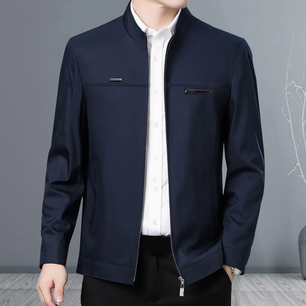 Newest Solid Business Men's Jacket Male Slim Fit Outerwear Men Zip Up Jacket Men Spring Thin Jacket Men's Clothing
