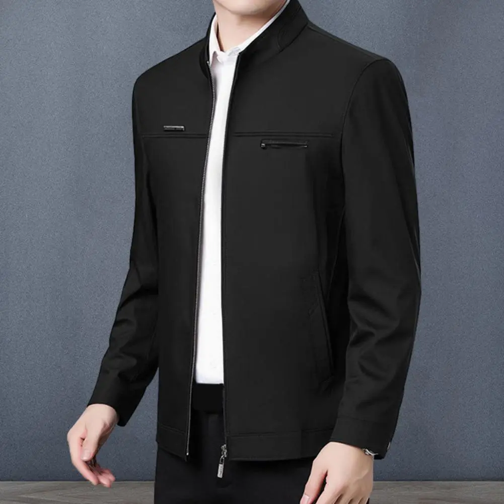Newest Solid Business Men's Jacket Male Slim Fit Outerwear Men Zip Up Jacket Men Spring Thin Jacket Men's Clothing