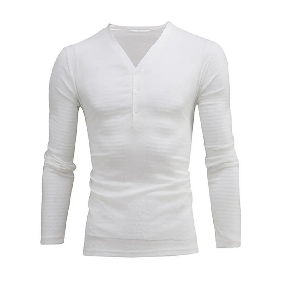 Autumn Men's Clothing Casual T Shirt Solid Color V Neck Long Sleeve Leisure Streetwear Popular Loose Tees 2xl
