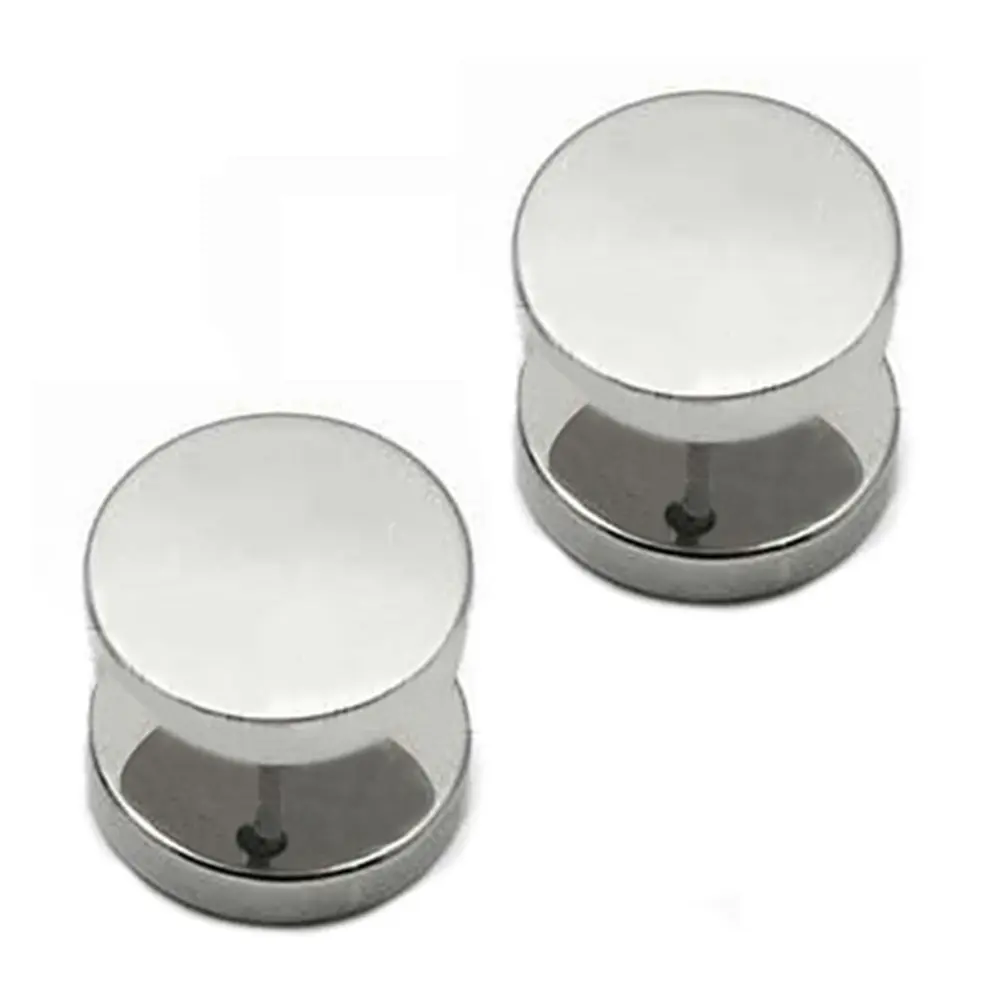 1 Pair Men's Stud Earrings Barbell Punk Gothic Stainless Steel Ear Studs Fashion Earrings aretes de mujer сережки женские