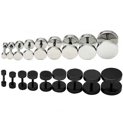 1 Pair Men's Stud Earrings Barbell Punk Gothic Stainless Steel Ear Studs Fashion Earrings aretes de mujer сережки женские