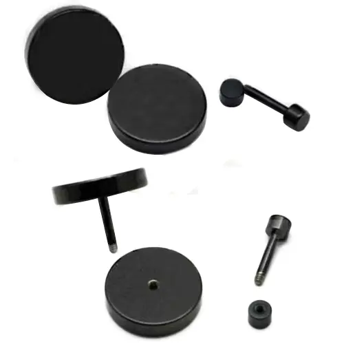 1 Pair Men's Stud Earrings Barbell Punk Gothic Stainless Steel Ear Studs Fashion Earrings aretes de mujer сережки женские