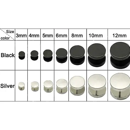 1 Pair Men's Stud Earrings Barbell Punk Gothic Stainless Steel Ear Studs Fashion Earrings aretes de mujer сережки женские