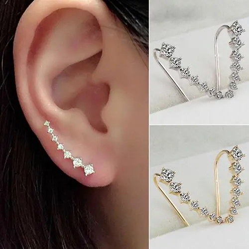 New Arrival Hot Sell Fashion Shiny Crystal 30% Silver Plated Ladies Stud Earrings Jewelry Gift Wholesale Anti-allergic Female