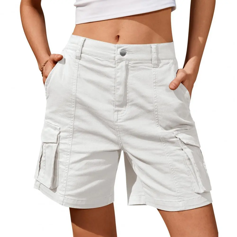 Women High Waist Cargo Shorts American Style Streetwear Summer Wide Leg Pants Fashion Female Big Pocket Loose Shorts New