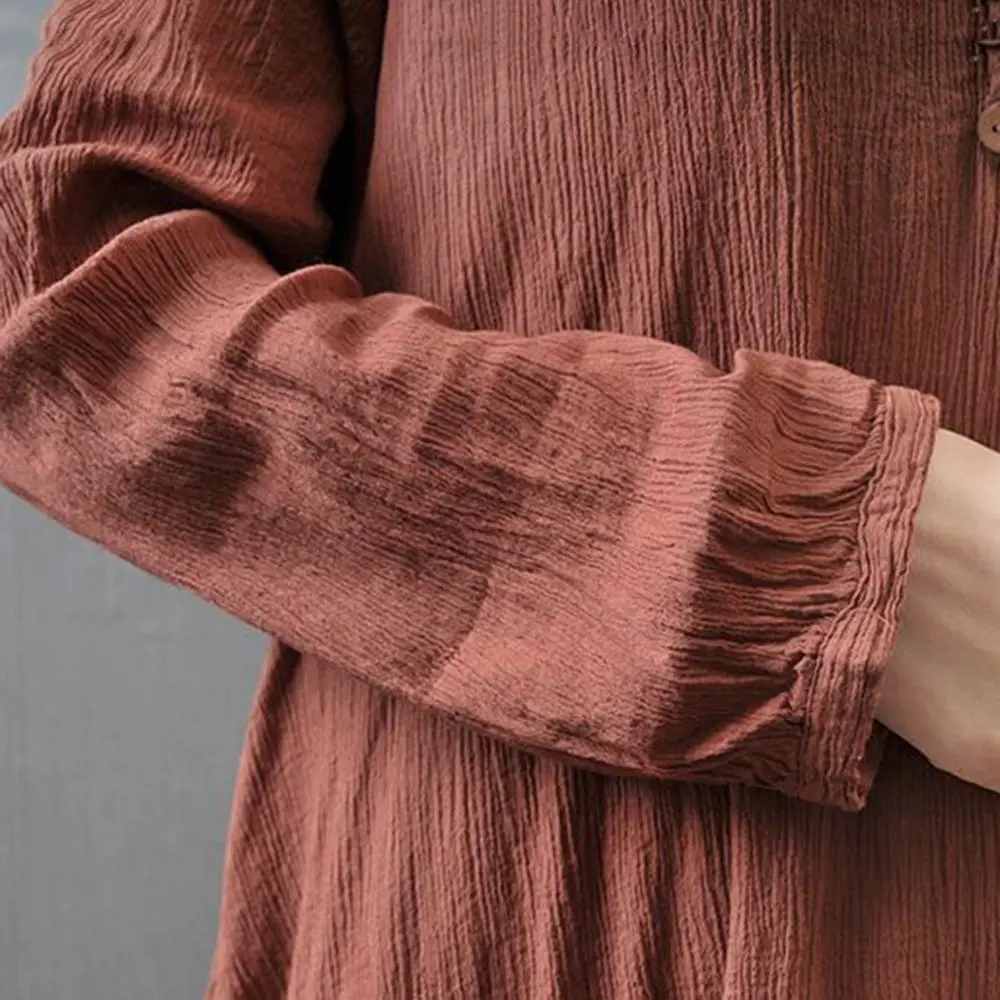 Winter Summer Long Dress Women Long Sleeve Loose V-neck Elegant Dresses Party 2023 New Vintage Chinese Style Dress