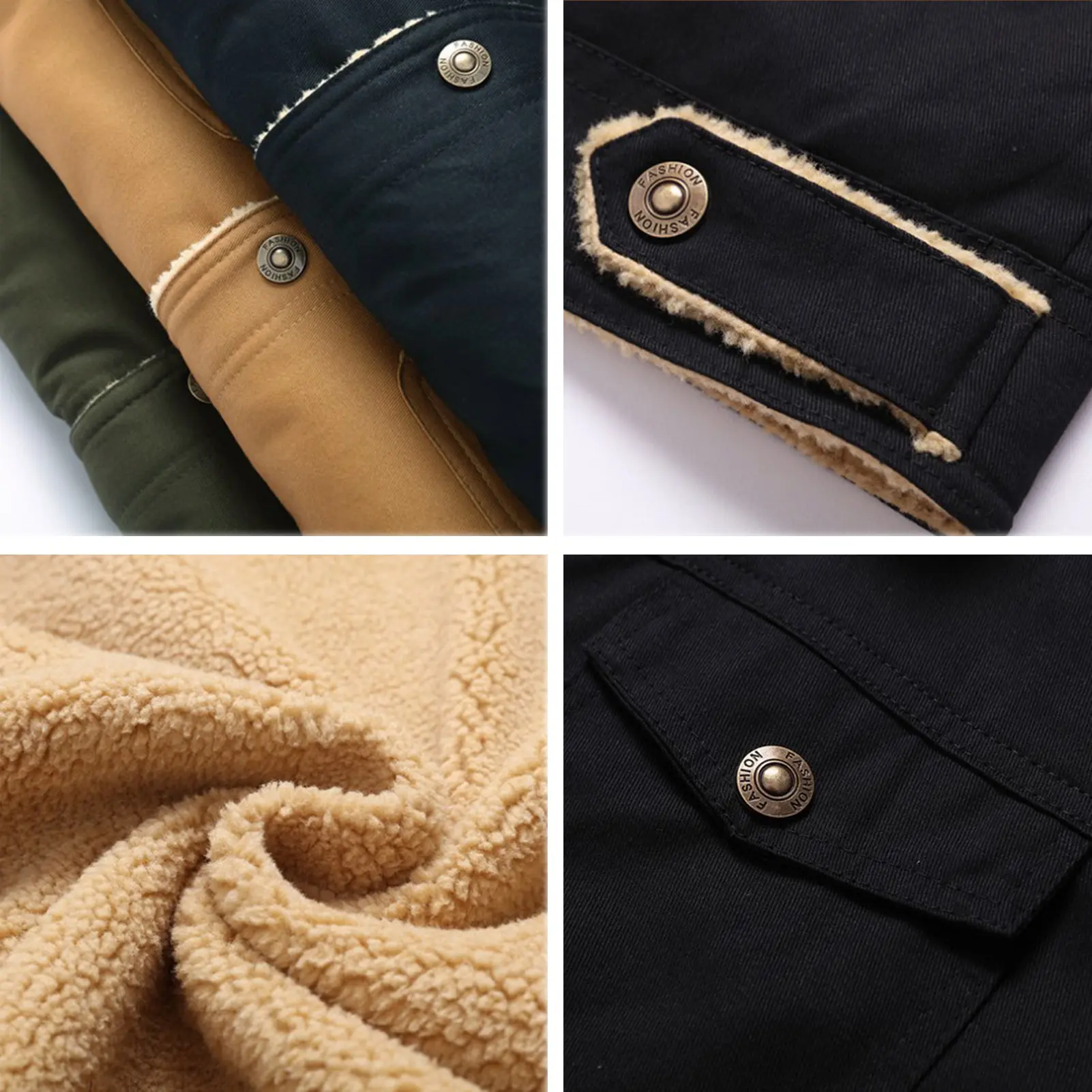 Winter Men Thick Jackets and Coats Warm Fleece Jacket Fashion Mens Black vintage Men Coat Plus Large Size 3xl