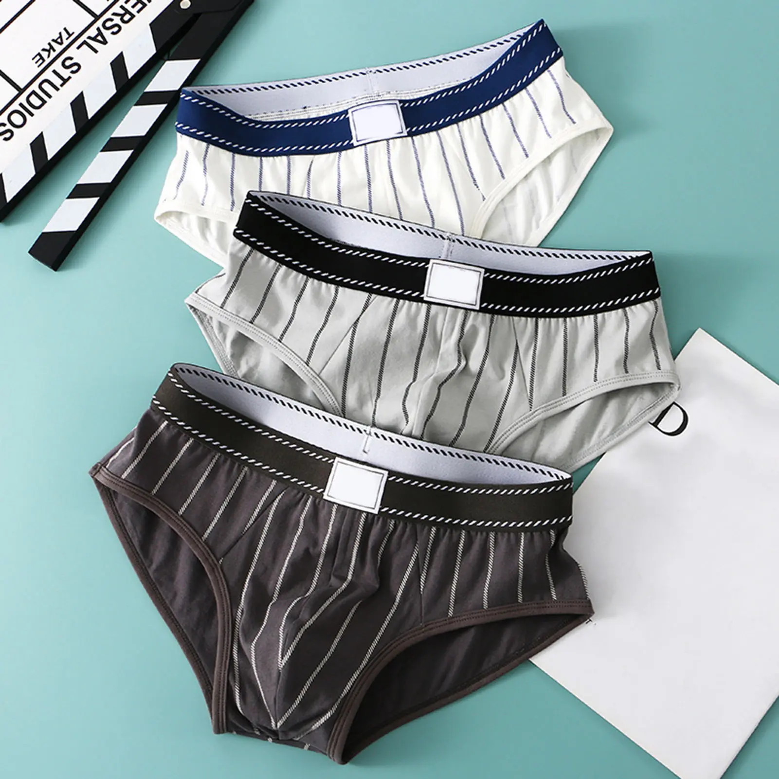 Men U-shaped Crotch Underwear Men's Elastic Waistband Panda Pattern Mesh Briefs with 3d U-convex Design Comfortable for Men