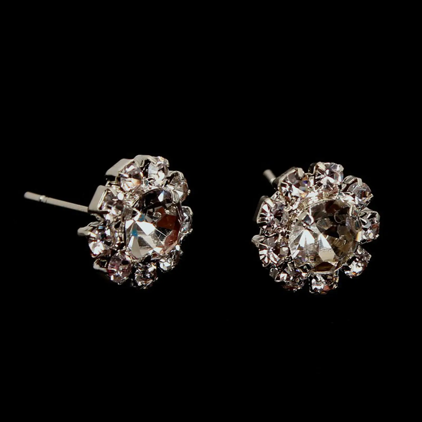 Women's Fashion Stud Earrings Shining Rhinestone Flower Charm Jewelry Ear Studs Earrings aretes de mujer серьги висячие