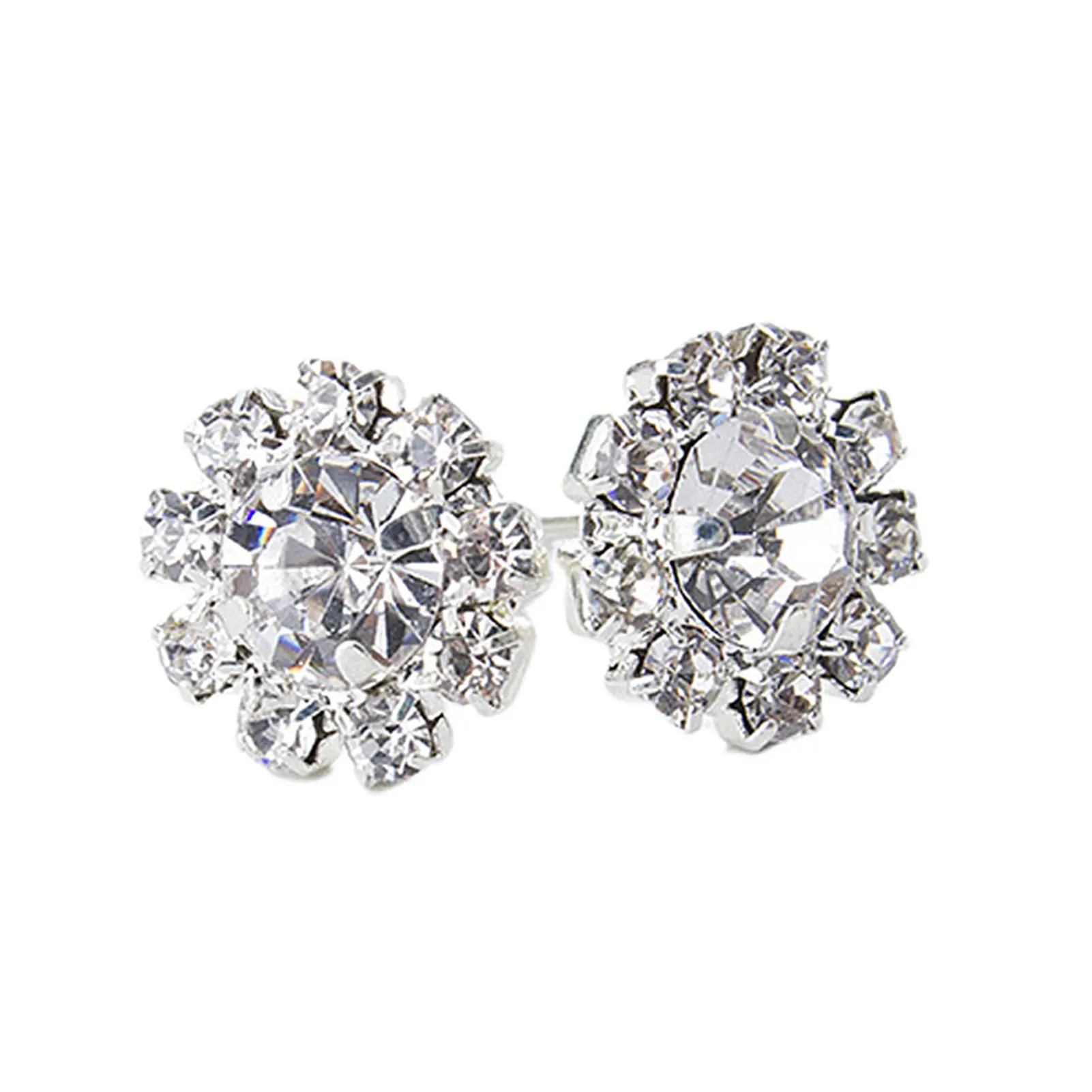 Women's Fashion Stud Earrings Shining Rhinestone Flower Charm Jewelry Ear Studs Earrings aretes de mujer серьги висячие