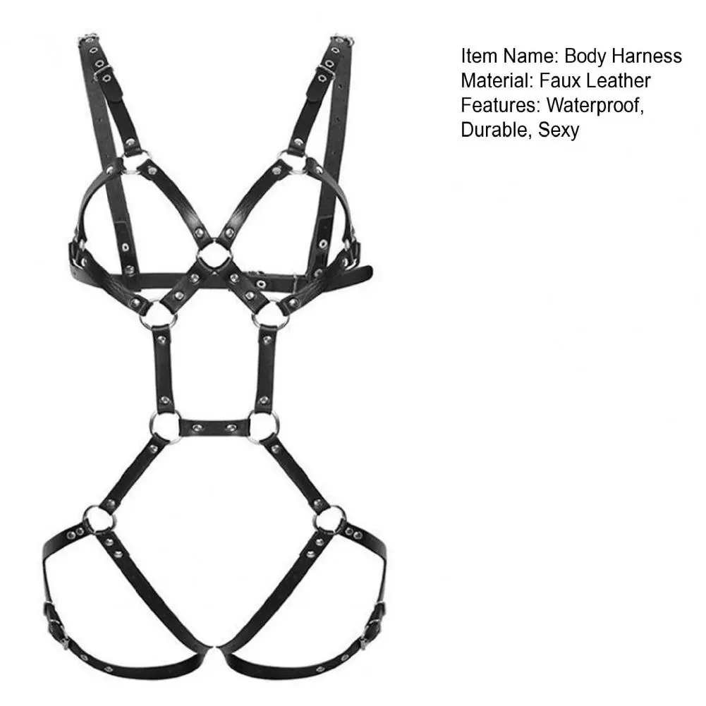 Sexy Leather Full Body Belt Bdsm Bondage Lingerie Garter Belt Leather Lingerie Goth Fetish Clothing Festival Rave Outfit