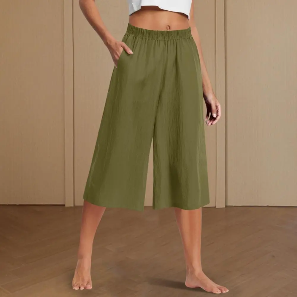 2025 Women Spring Summer Vintage Boho Cotton Linen Beach Pants Female High Waist Solid Loose Pockets Trousers Casual Pantalones