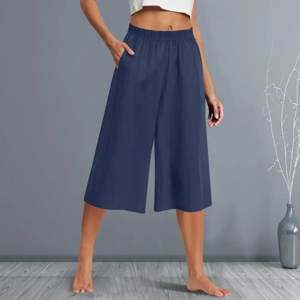 2025 Women Spring Summer Vintage Boho Cotton Linen Beach Pants Female High Waist Solid Loose Pockets Trousers Casual Pantalones
