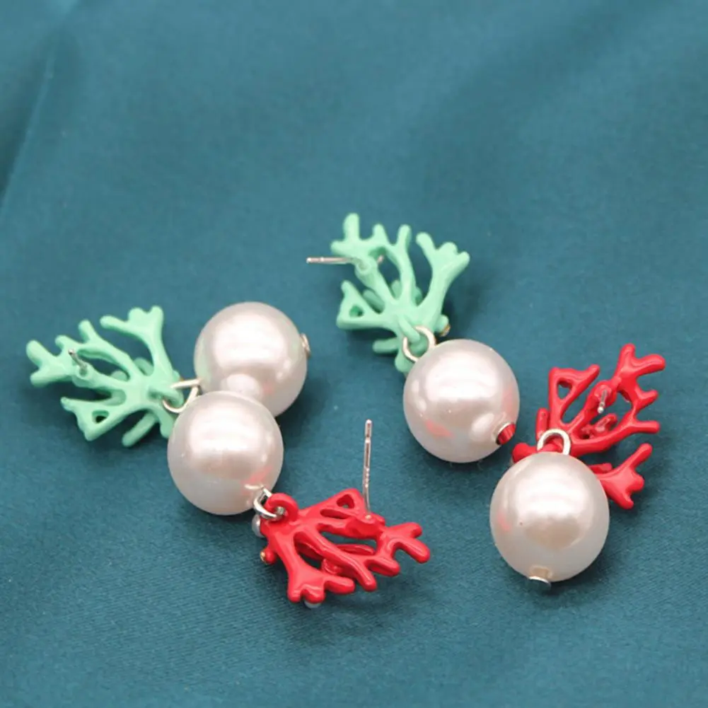 Jewelry 1 Pair Cute Lightweight Coral Shape Stud Earrings Temperament Ear Studs All Match for Party