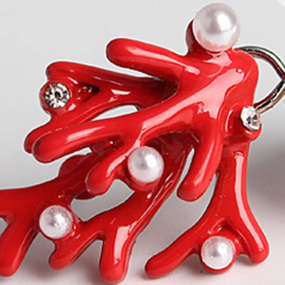 Jewelry 1 Pair Cute Lightweight Coral Shape Stud Earrings Temperament Ear Studs All Match for Party