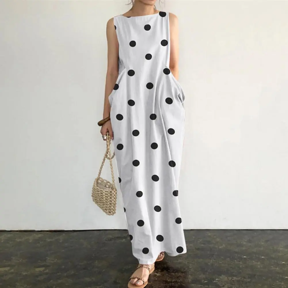 Pokla Dot Skirt Dress Women's Maxi Dress - Versatile And Stylish For Casual Gatherings And Daily Outfits