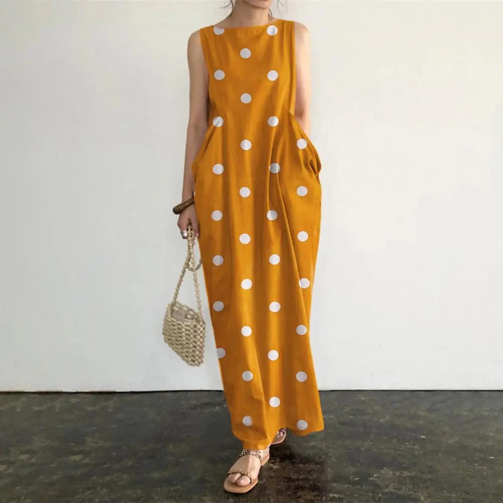 Pokla Dot Skirt Dress Women's Maxi Dress - Versatile And Stylish For Casual Gatherings And Daily Outfits