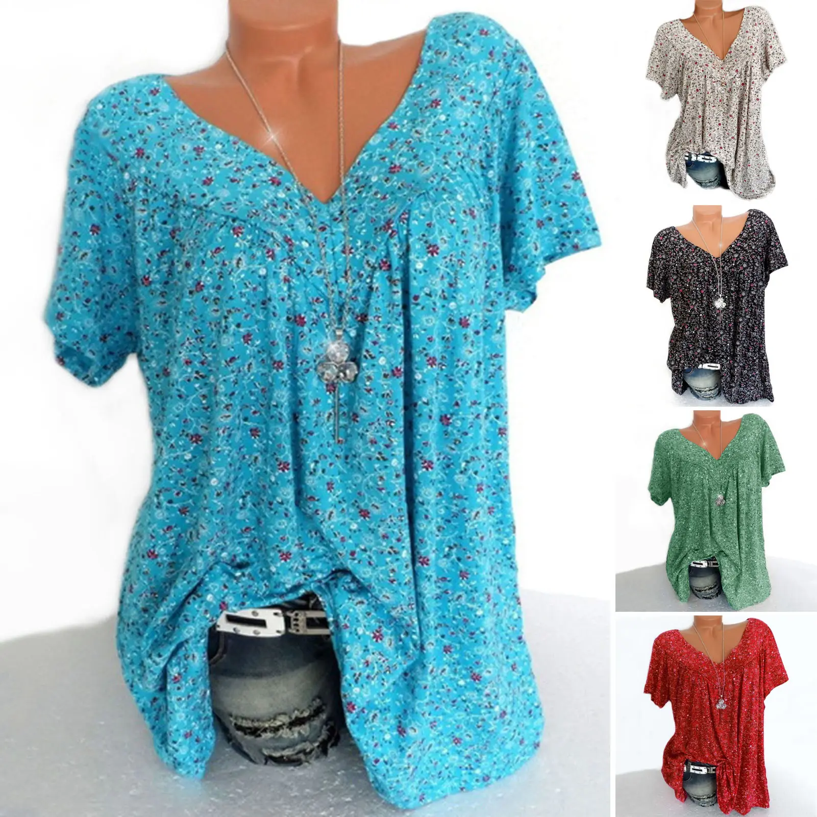 2025 Summer Short Sleeve Womens Blouses And Tops Loose White Lace Patchwork Shirt Big Size 4xl 5xl 6XLWomen Tops Casual Clothes