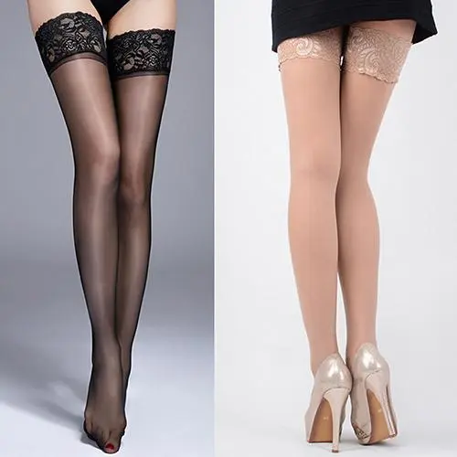 Sexy Lace Thigh High Knee Stockings Women Transparent High Elastic Stockings Nylon Lace Temptation Medias Women Pantyhose 2021