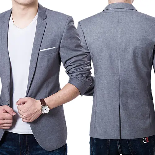 Men Blazers Slim Autumn Suit Business Formal Party Male Suit One Button Lapel Casual Long Sleeve Pockets Top Plus Size