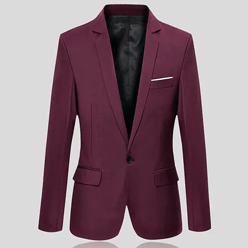 Men Blazers Slim Autumn Suit Business Formal Party Male Suit One Button Lapel Casual Long Sleeve Pockets Top Plus Size