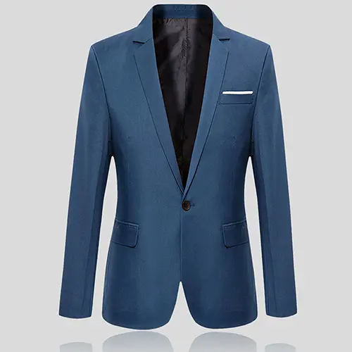 Men Blazers Slim Autumn Suit Business Formal Party Male Suit One Button Lapel Casual Long Sleeve Pockets Top Plus Size