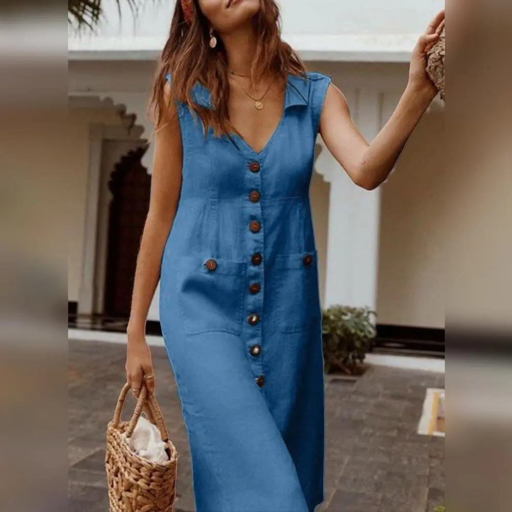 M XL Cotton Linen Tank Dress For Women 2024 Summer Casual Loose Beach Sundress Midi Skirt Female Holiday Maxi Dress Vestido Robe