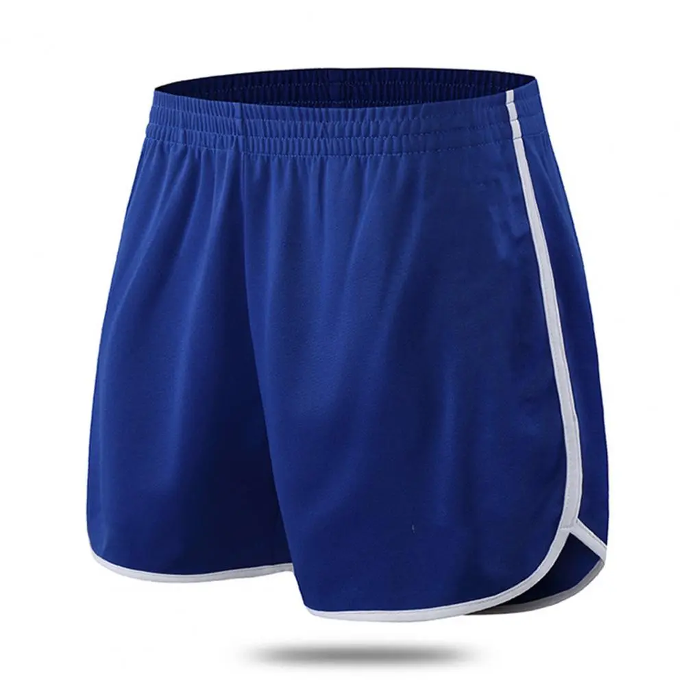 Solid Color Shorts Men's Drawstring Elastic Waist Summer Shorts Loose Fit Sport Pants for Beach Casual Jogging Above Knee Length