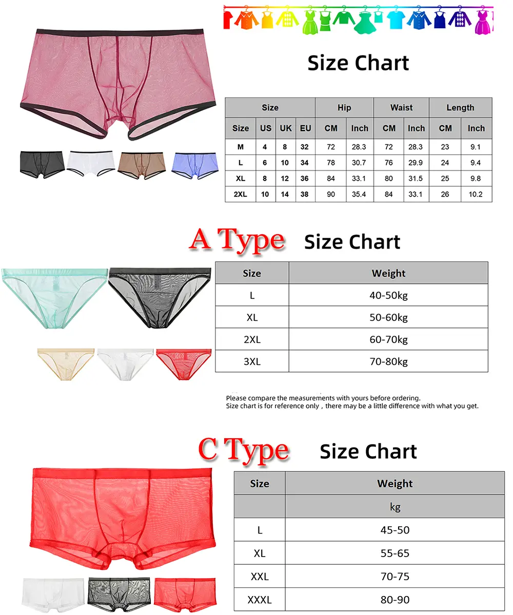 Transparent Boxers for Men See Through Male Underpants Sexy Low Waist Panties Lingerie Intimates