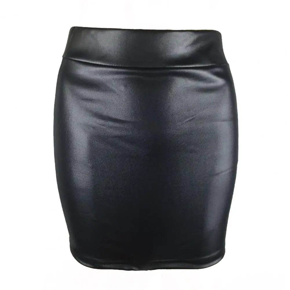 Summer Bodycon Pu Mini Skirt Women Faux Leather Solid Black Package Hip Regular Waist Office Lady Skirts Sexy Faldas mujer moda
