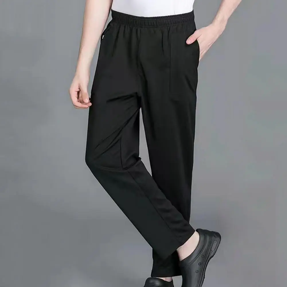 Chef Trousers Comfortable Unisex Chef Pants with Elastic Waist Breathable Fabric for Restaurant Service Secure for Cooks