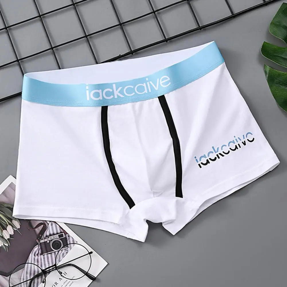 Men Boxer Briefs Men's Moisture-wicking Boxer Briefs with Wide Waistband Colorful Patchwork Design Comfortable for Sports