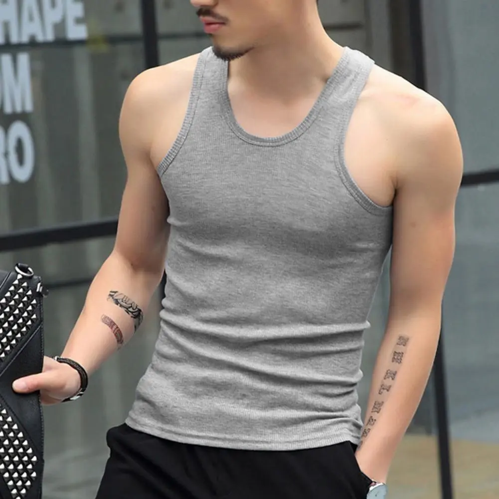 Men's Vest White Black Breathable Quick Drying Elastic Sports Vest Men Sleeveless Undershirt Fitness Training Running Tank Top