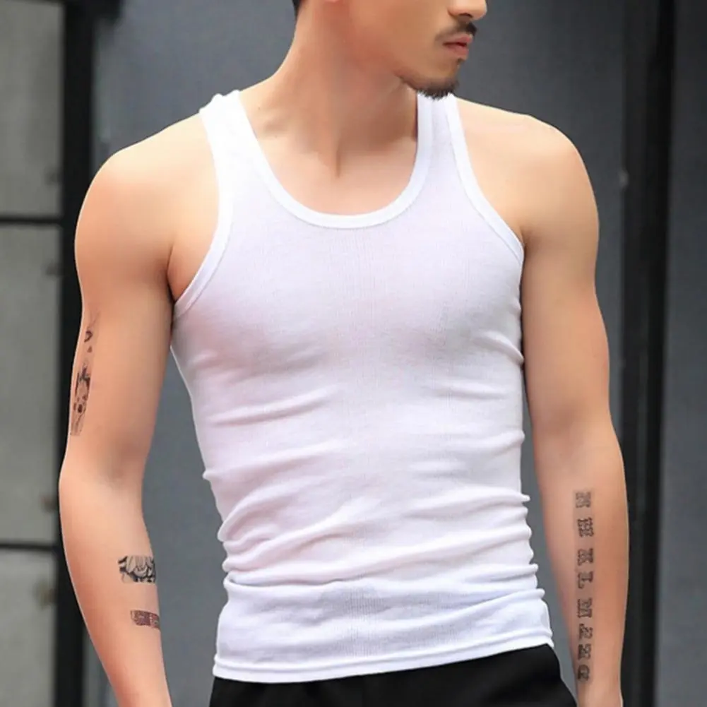 Men's Vest White Black Breathable Quick Drying Elastic Sports Vest Men Sleeveless Undershirt Fitness Training Running Tank Top