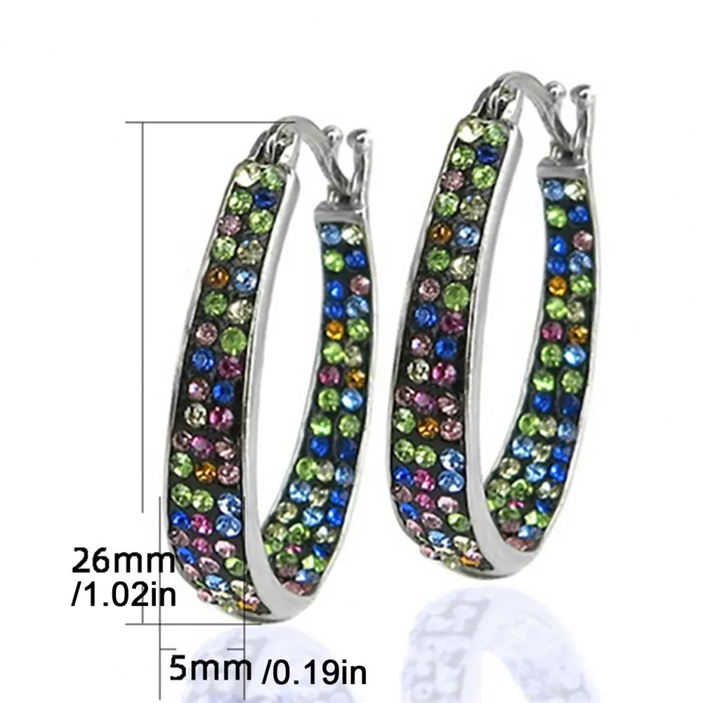 Temperament Zircon Hoop Earrings Shiny Earrings Elegant Ear Jewelry Accessories Party Clothing Decor