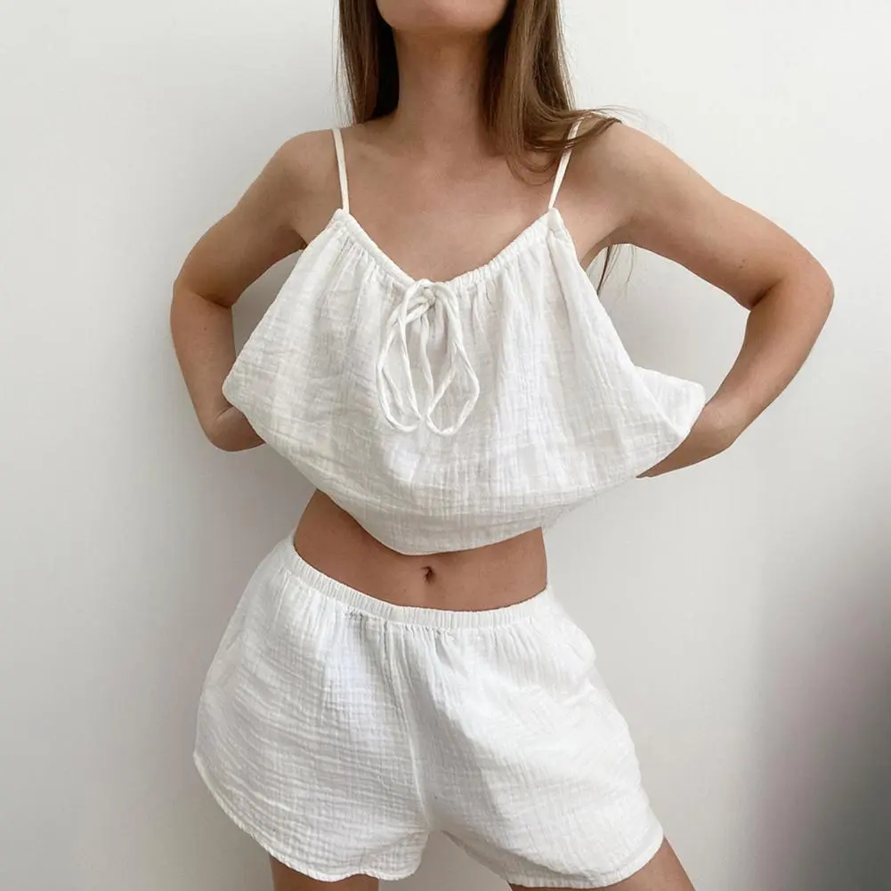 Large Size Cloud Cotton Cartoon Pajamas Set Women's Summer Cute Home Clothes Two-piece Set from China Comfortable Sleepwear