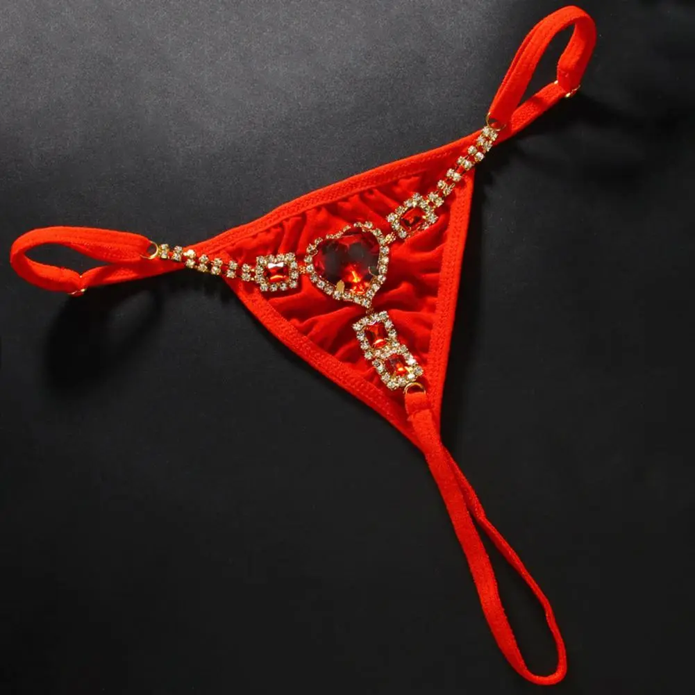 Sexy Women G-string With Heart Crystal Thongs Panties Low Waist Underpanties T-back Underwear Thong Lingerie