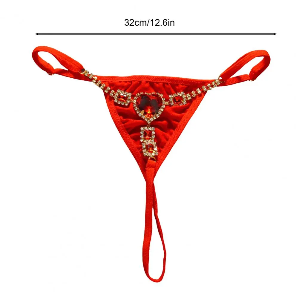 Sexy Women G-string With Heart Crystal Thongs Panties Low Waist Underpanties T-back Underwear Thong Lingerie
